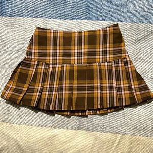 Retro Plaid Pleated Mini